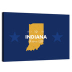 Indiana Typographic Map Wall Art