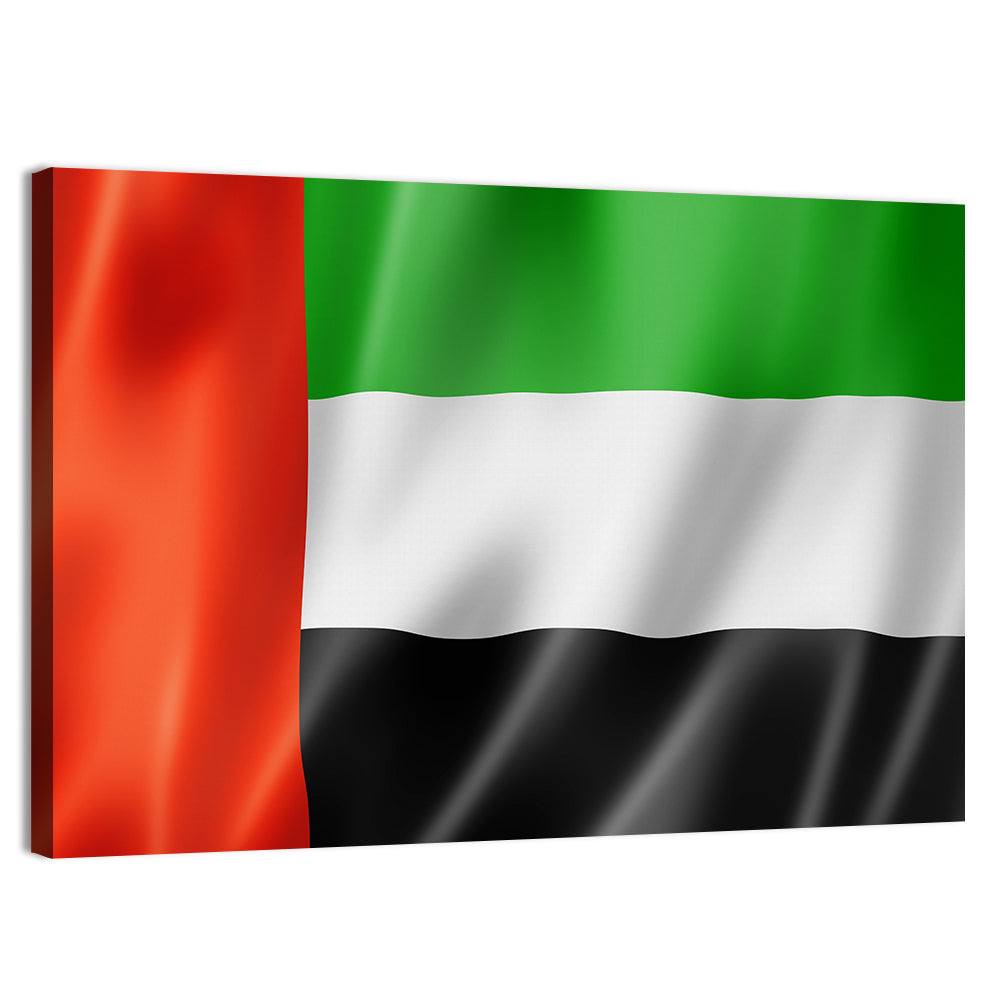UAE Flag Waving Wall Art, canvas print, landscape