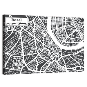 Basel City Map Wall Art