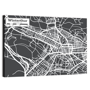 Winterthur City Map Wall Art