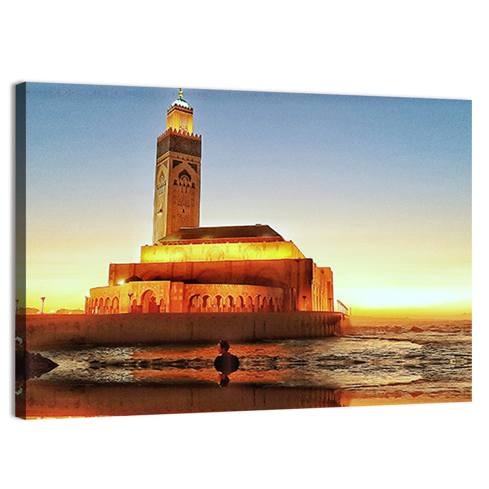 Hassan Ii Mosque at Sunset, Casablanca Wall Art