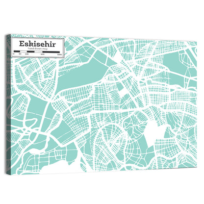 Eskisehir City Map Wall Art
