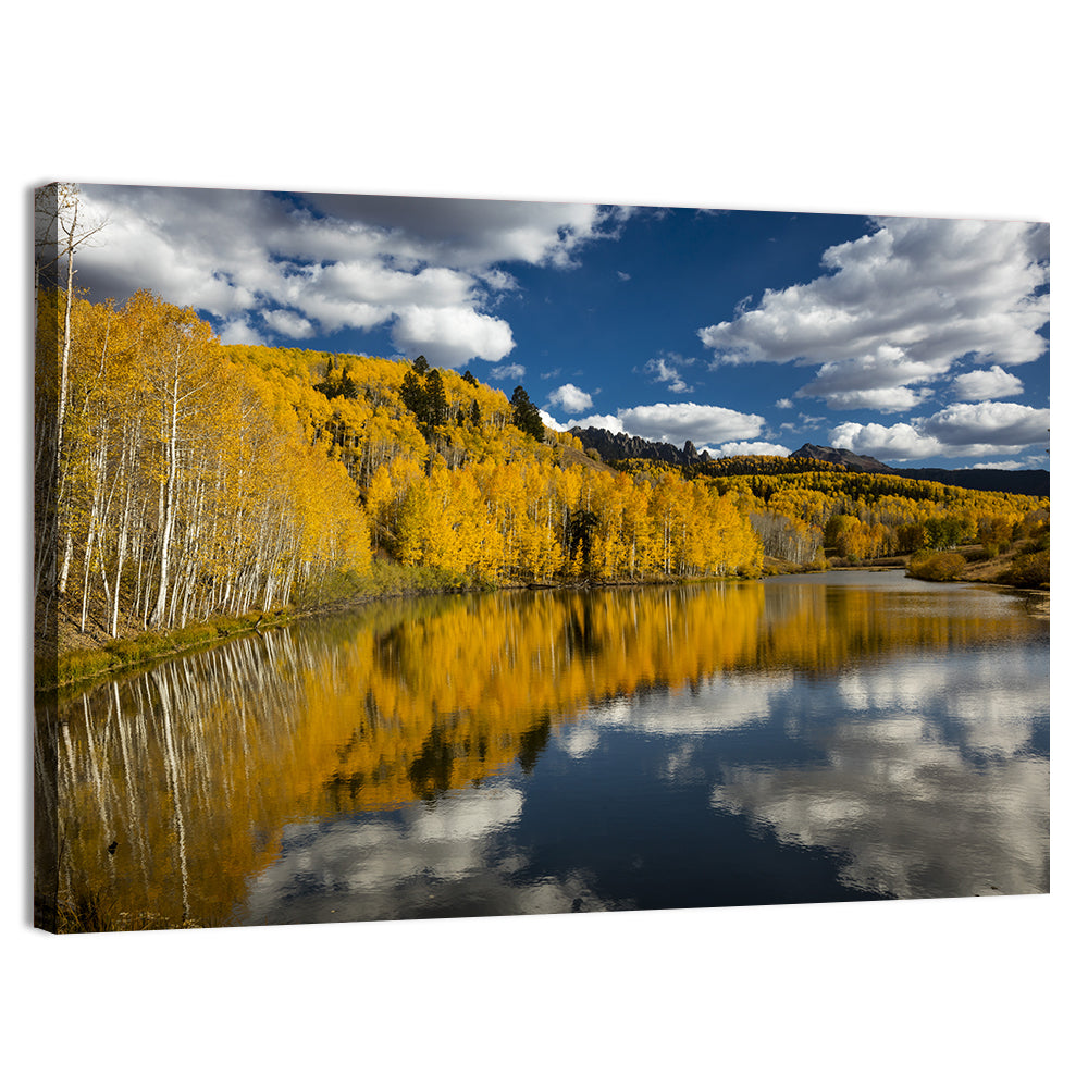 Cushman Lake Golden Aspens Wall Art