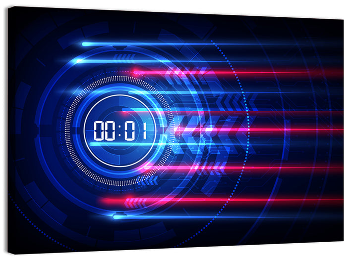 Digital Timer Concept Wall Art as a canvas print
