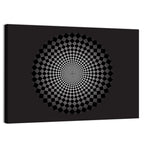 Monochrome Checkerboard Spiral Wall Art