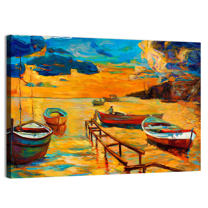 Wooden Pier at Sunset Wall Art as a canvas print