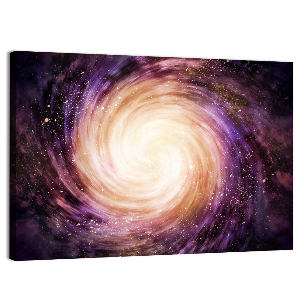 Spiral Galaxy with Golden Core Wall Art