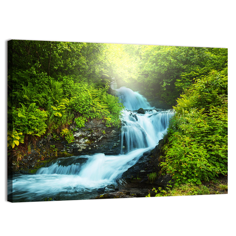Forest Creek Waterfall Wall Art, canvas print, landscape
