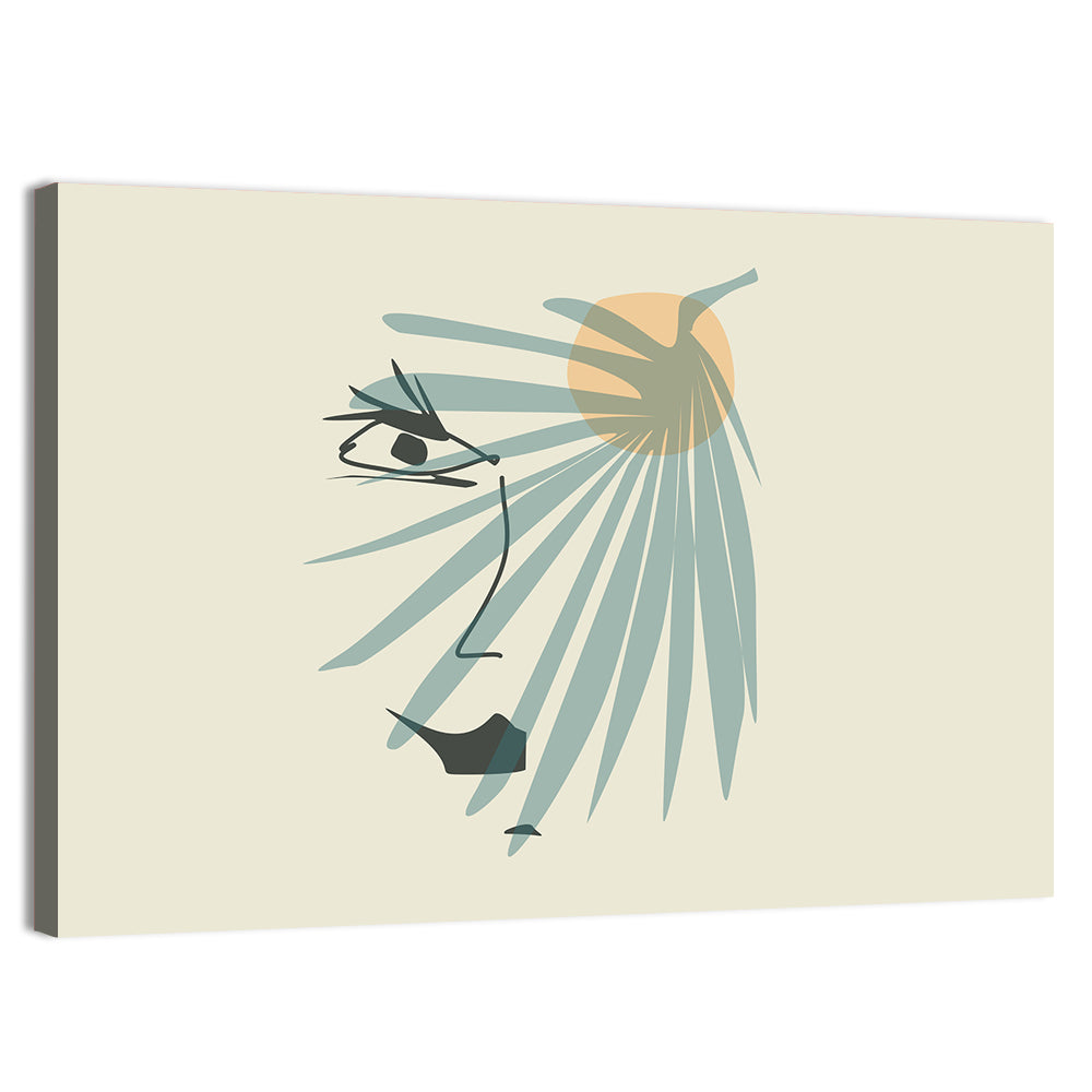 Palm Leaf Profile Line Wall Art