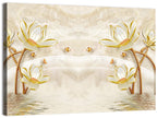 3d Lotus and Butterfly Illustration Wall Art