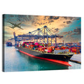 Container Ship in Harbor Wall Art