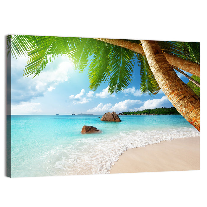 Anse Lazio Beach Wall Art as a canvas print