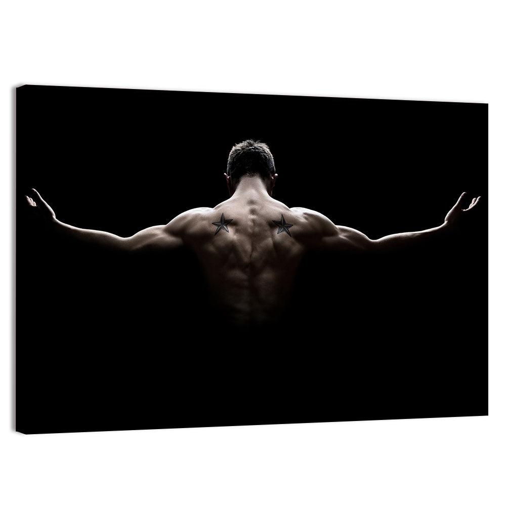 Muscular Back with Nautical Star Tattoos Wall Art