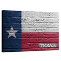 Texas Flag on Weathered Brick Wall Art