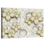 Cream Tufted Floral Rings Wall Art