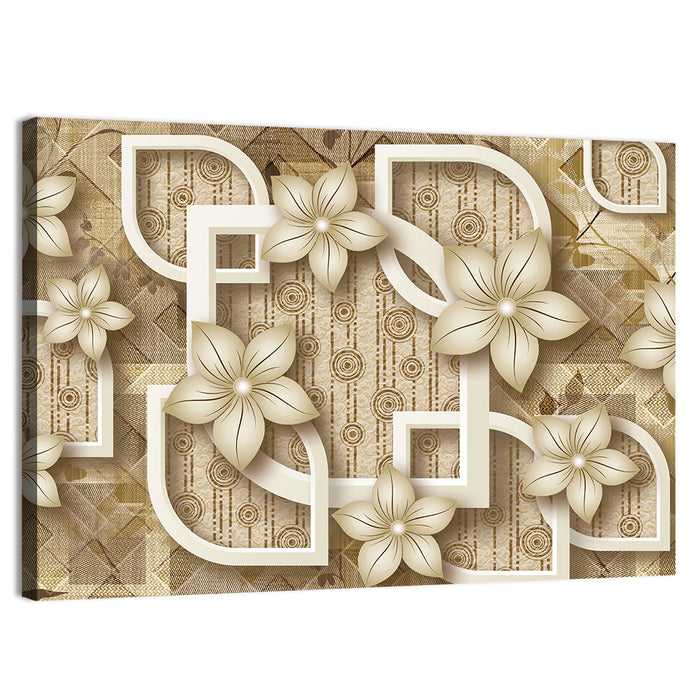 3d Floral Relief Design Wall Art as a canvas print