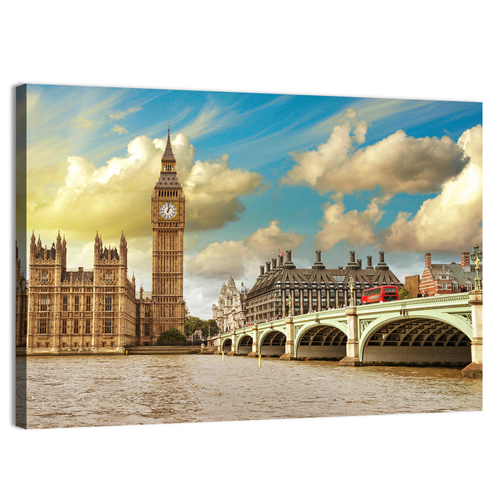 Big Ben and Westminster Bridge Wall Art as a canvas print
