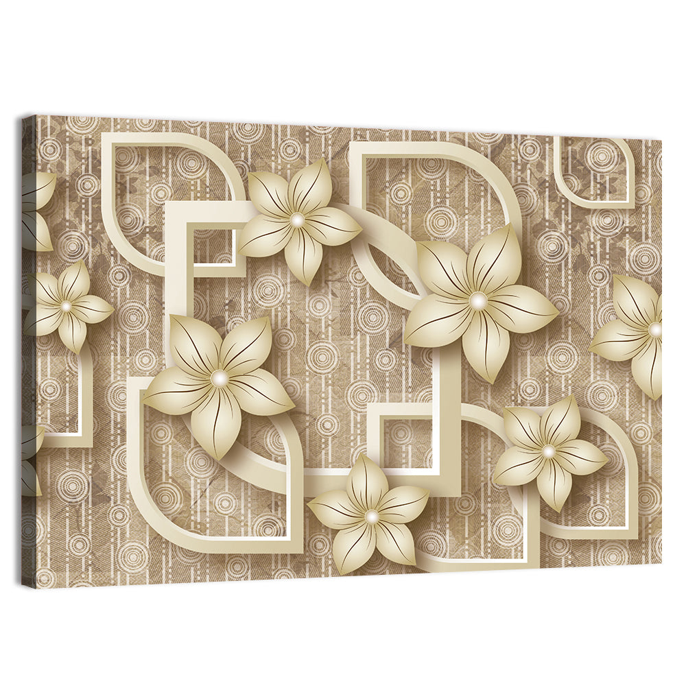 Layered 3d Floral Mural Wall Art, canvas print, landscape