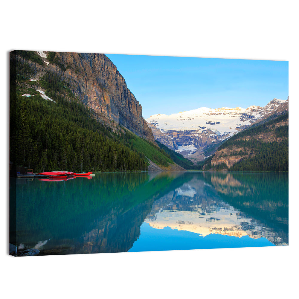 Red Canoes at Lake Louise Wall Art