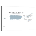 Puerto Rico and Virgin Islands Political Map Wall Art