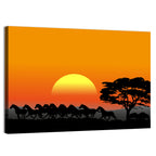 Herd of Horses at Sunset Wall Art