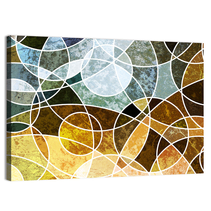 Weathered Geometric Mosaic Wall Art as a canvas print