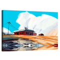 Red House in Desert Wall Art