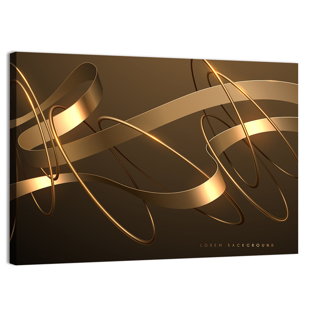 Gold Ribbons and Rings Wall Art