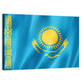 Kazakh Flag with Sun and Eagle Wall Art