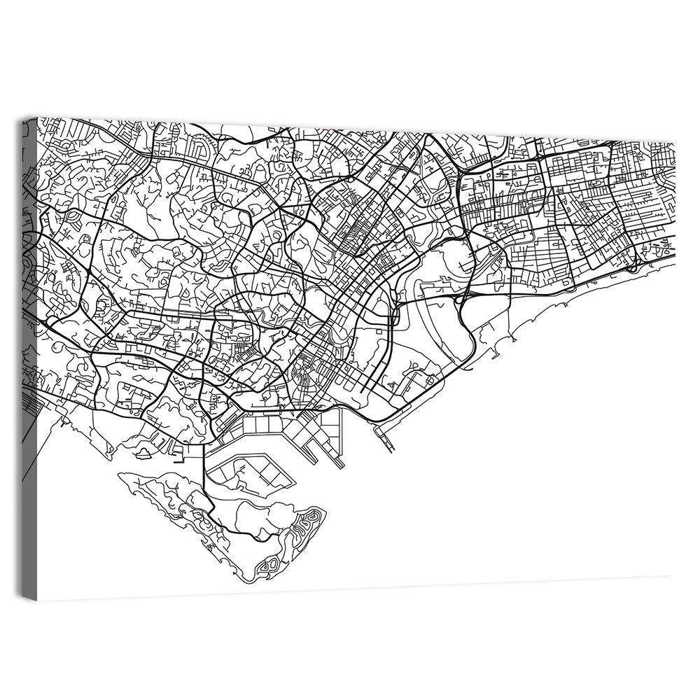 Singapore City Map Wall Art