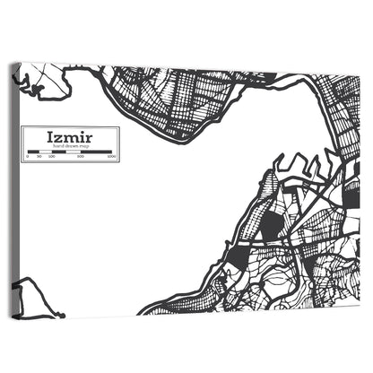 Izmir City Map Turkey Wall Art