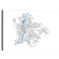 Budapest City Map Wall Art