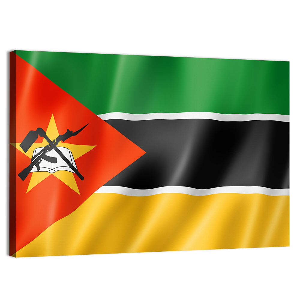 Mozambique National Flag Wall Art, canvas print, landscape