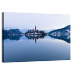 Bled Island Church in Winter Wall Art