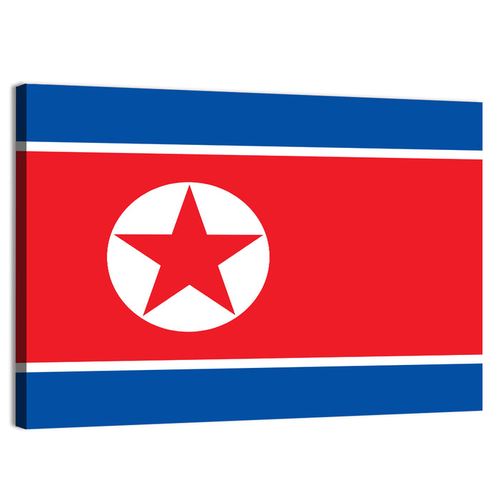 North Korean Flag Graphic Wall Art as a canvas print