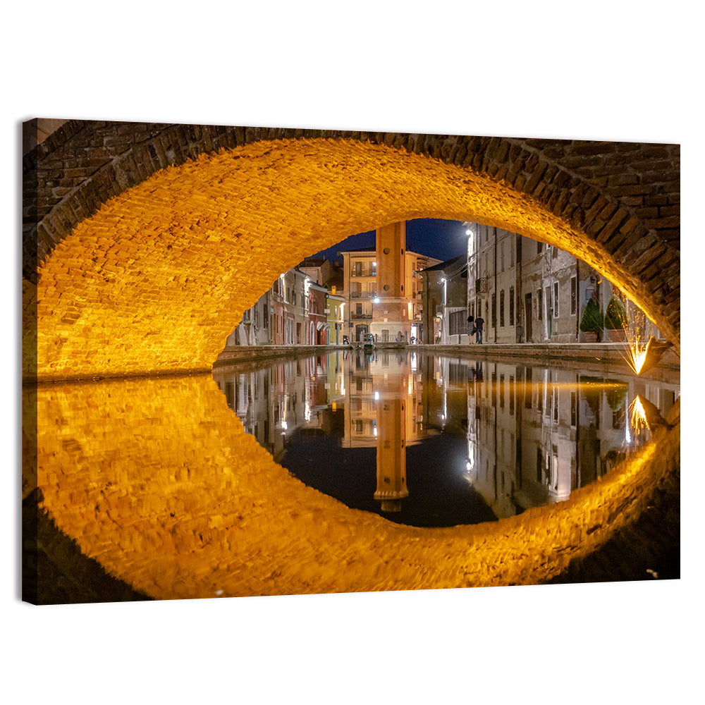 Tre Ponti Di Comacchio, Italy Wall Art, canvas print, landscape