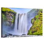 Mossy Skógafoss Waterfall Wall Art