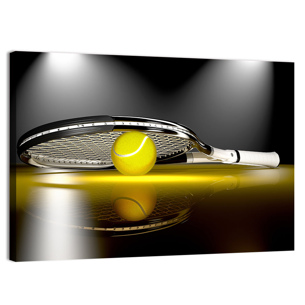 Tennis Racket and Yellow Ball Wall Art