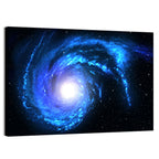 Glowing Blue Spiral Galaxy Wall Art