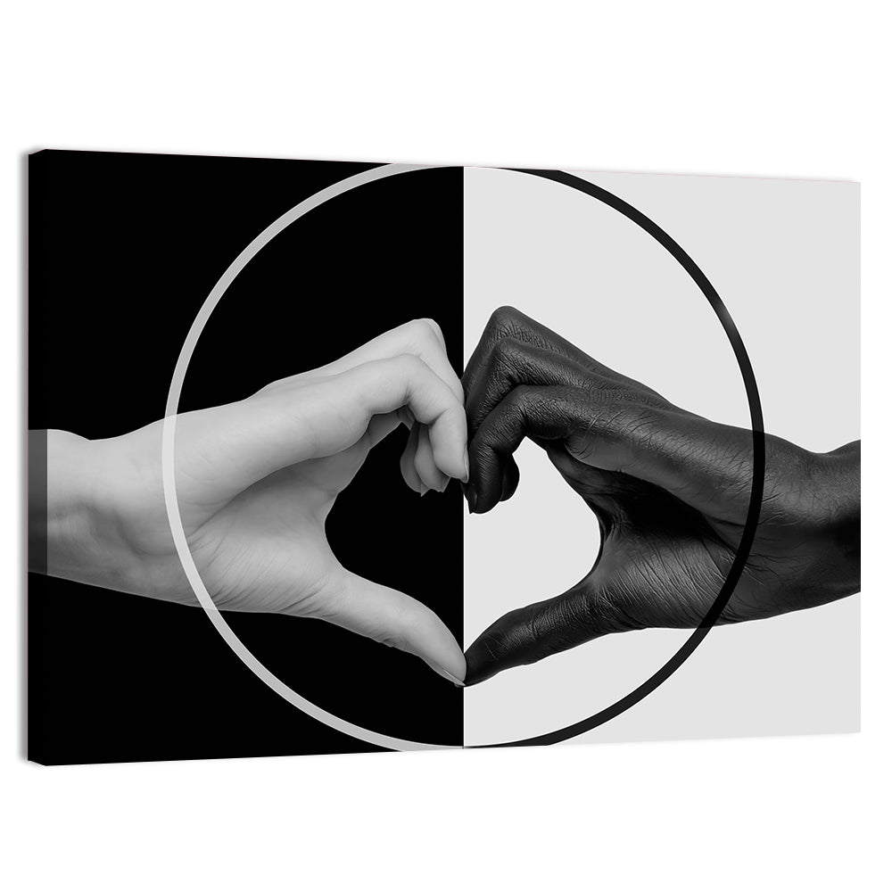 Hands Forming Heart Circle Wall Art