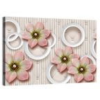 3d Pink Floral Circles Wall Art