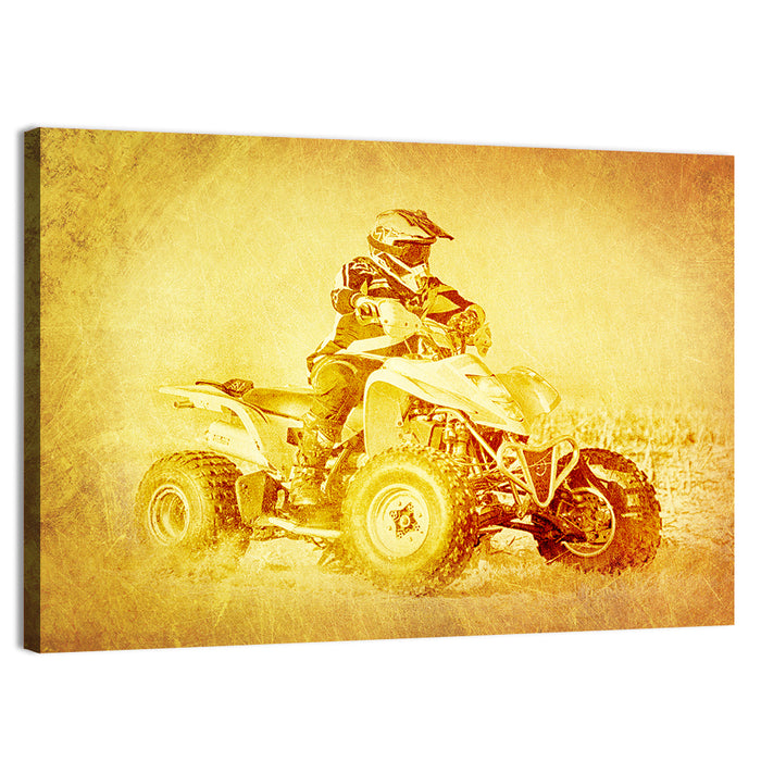 Golden Side-profile Atv Wall Art as a canvas print