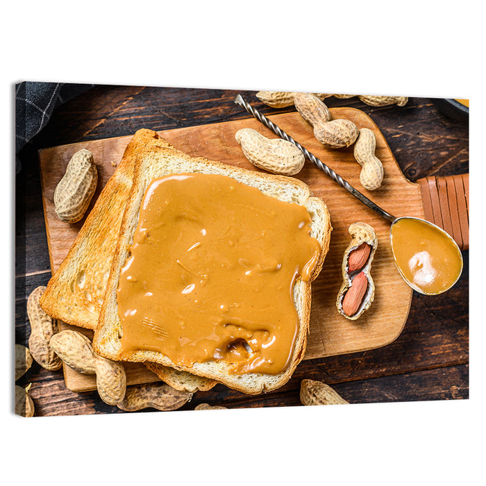 Peanut Butter Toast Slice Wall Art as a canvas print
