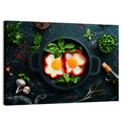 Fried Scrambled Eggs With Sweet Pepper Wall Art