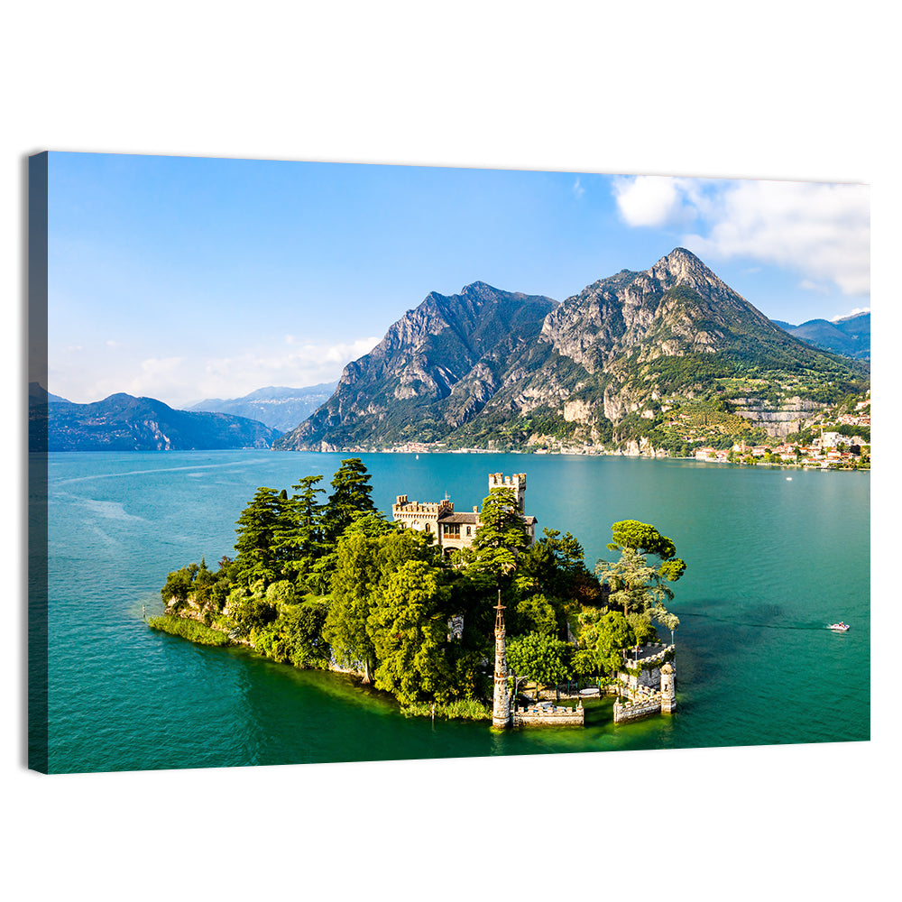 Isola Di San Paolo Castle, Lake Iseo Wall Art, canvas print, landscape