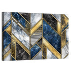 Blue Marble Mosaic with Gold Trim Wall Art