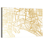 Melbourne Street Network Map Wall Art