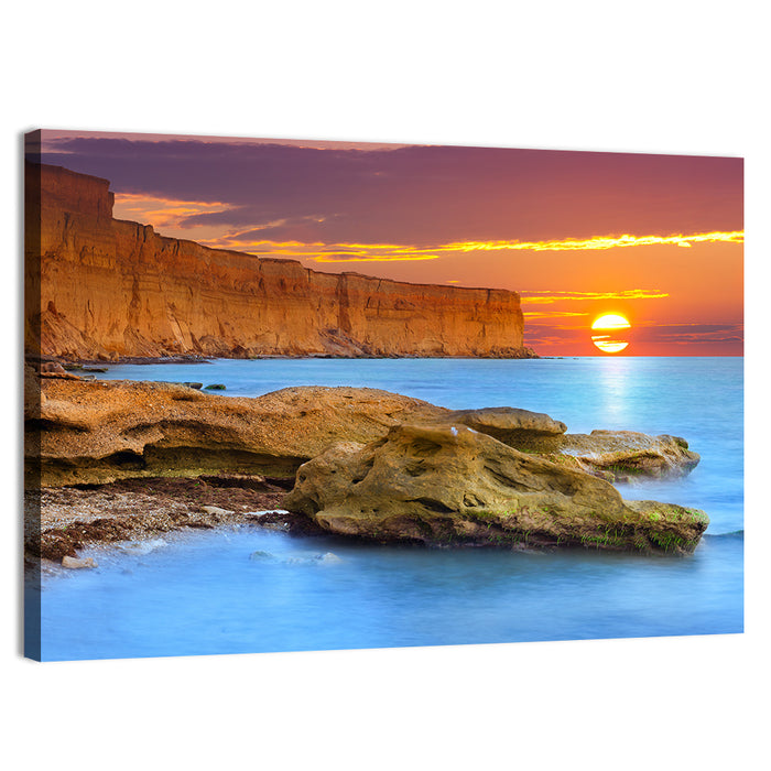 Sunset Over Algarve Coast Wall Art as a canvas print