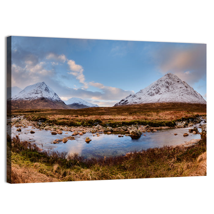 Buachaille Etive Mor River View Wall Art as a canvas print