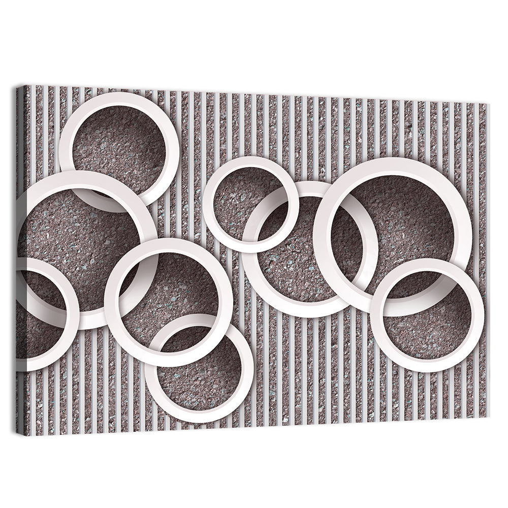 Layered White Circles Wall Art, canvas print, landscape